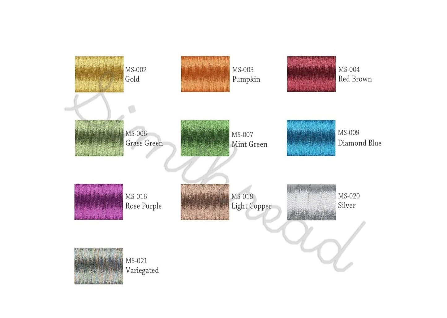 Set Ață De Brodat 10 Bobine - 500 m, Culori Metalice