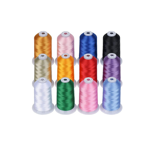 Set Ață De Brodat 12 Bobine, 40wt - 5000 m, Culori Asortate