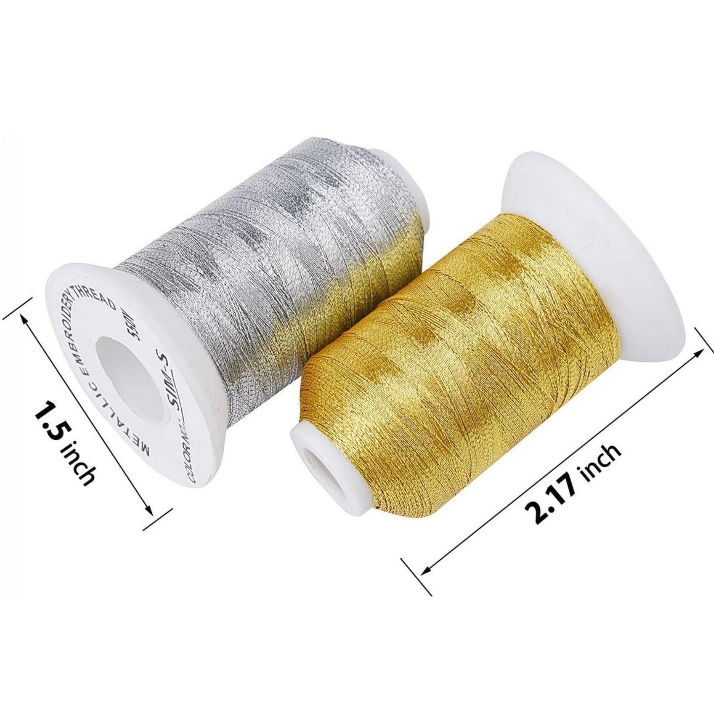 Set Ață De Brodat 21 Bobine - 500 m, Culori Metalice