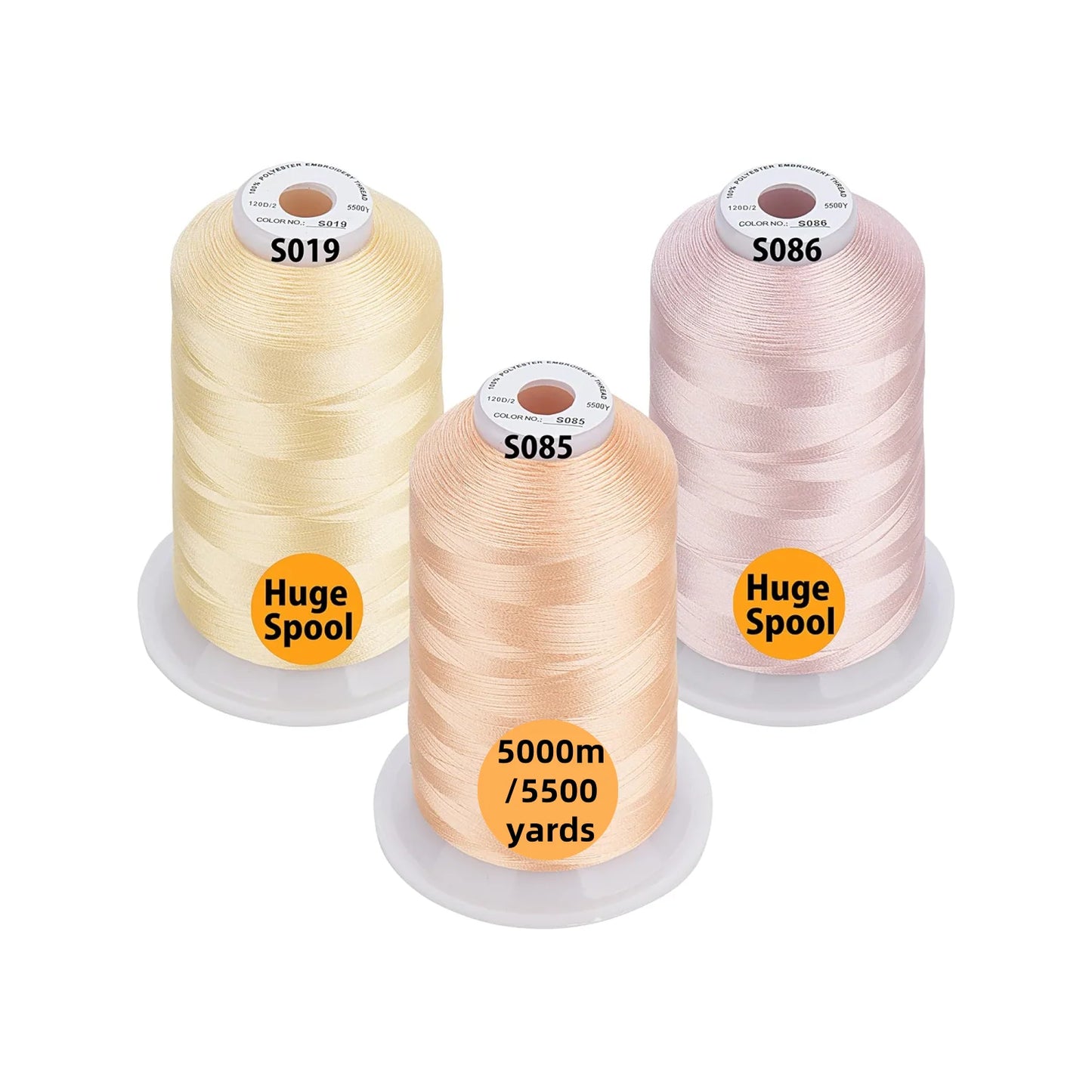 Set Ață De Brodat 3 Bobine - 5000 m, Opțiuni Multiple De Culori
