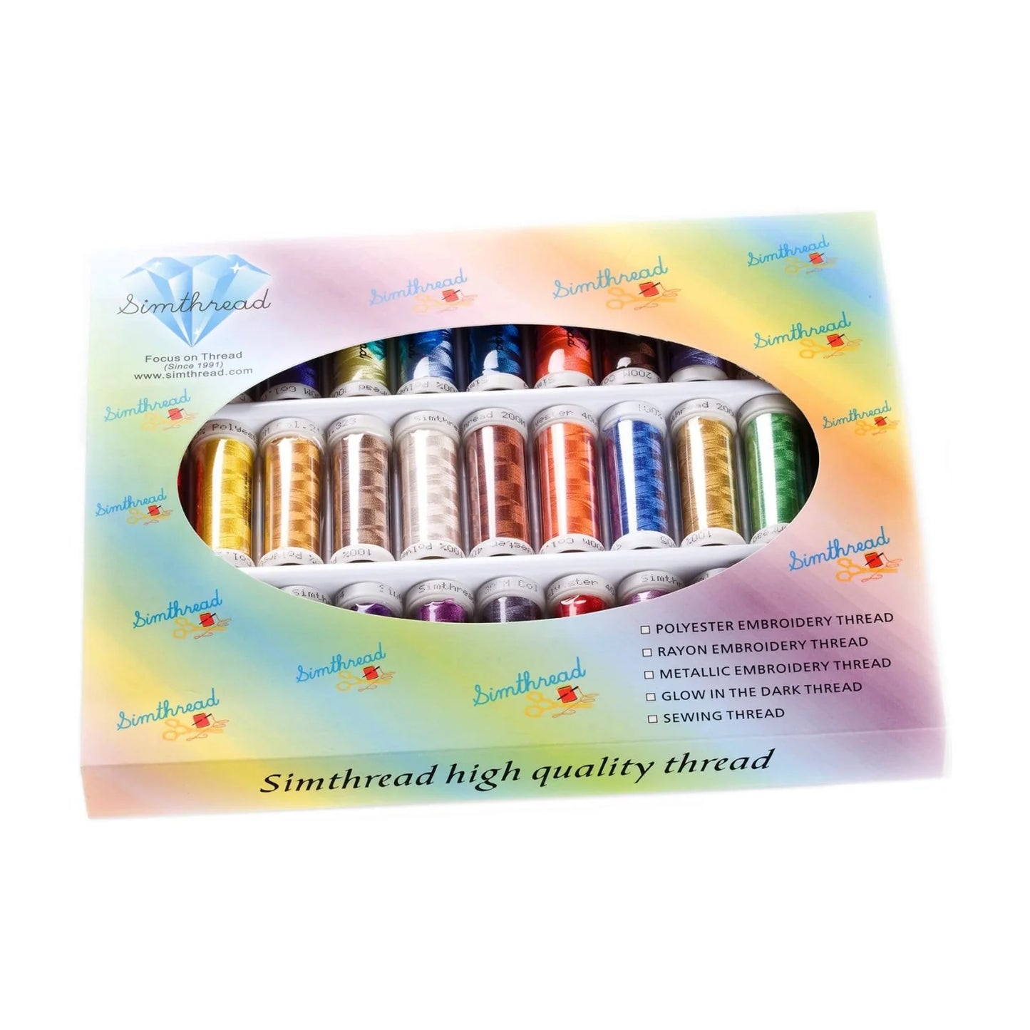 Set Ață De Brodat 32 Bobine - 300 m, Multicolor