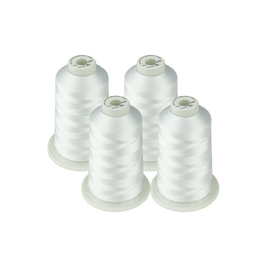 Set Ață De Brodat 4 Bobine - 5000 m, Culoare Alb