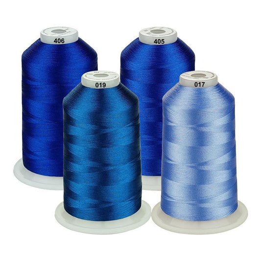 Set Ață De Brodat 4 Bobine - 5000 m, Tonuri Blue
