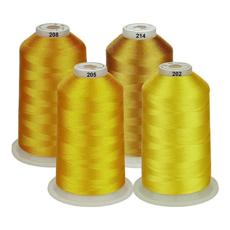 Set Ață De Brodat 4 Bobine - 5000 m, Tonuri Galbene