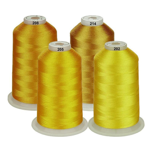 Set Ață De Brodat 4 Bobine - 5000 m, Tonuri Galbene