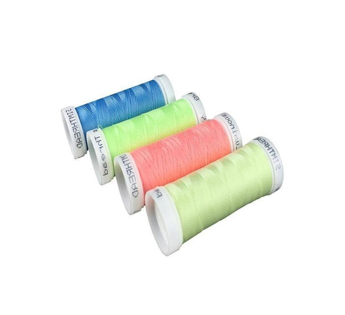 Set Ață De Brodat 5 Bobine - 137 m, Culori Fosforescente