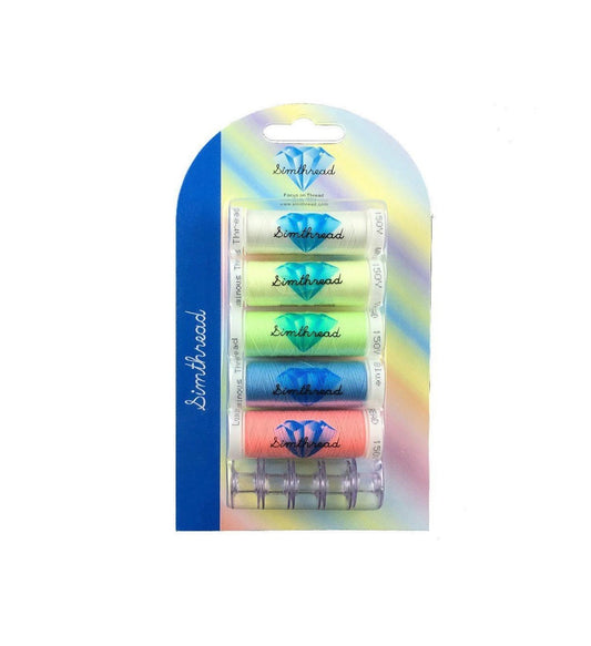 Set Ață De Brodat 5 Bobine - 137 m, Culori Fosforescente