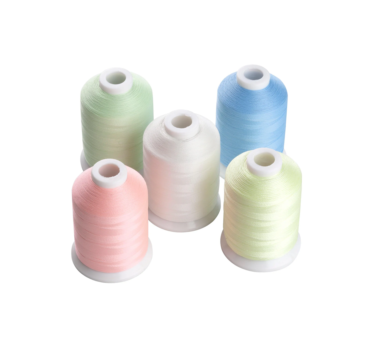 Set Ață De Brodat 5 Bobine - 1000 m, Culori Fosforescente