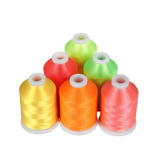 Set Ață De Brodat 6 Bobine - 1000 m, Culori Neon