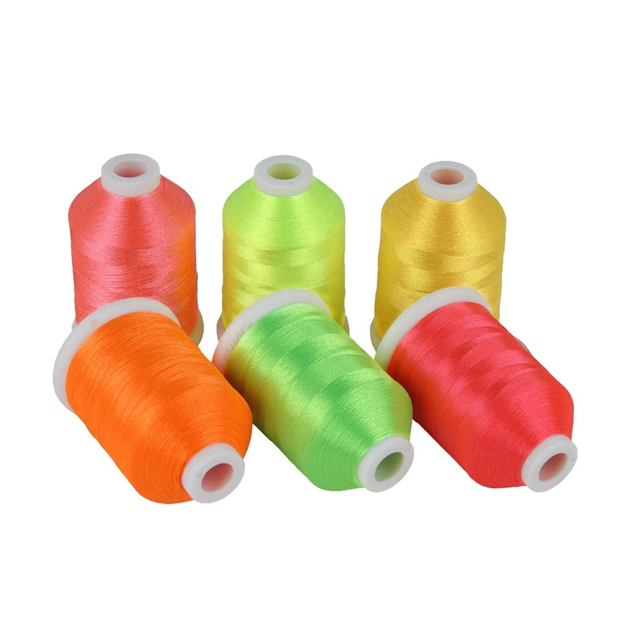 Set Ață De Brodat 6 Bobine - 1000 m, Culori Neon