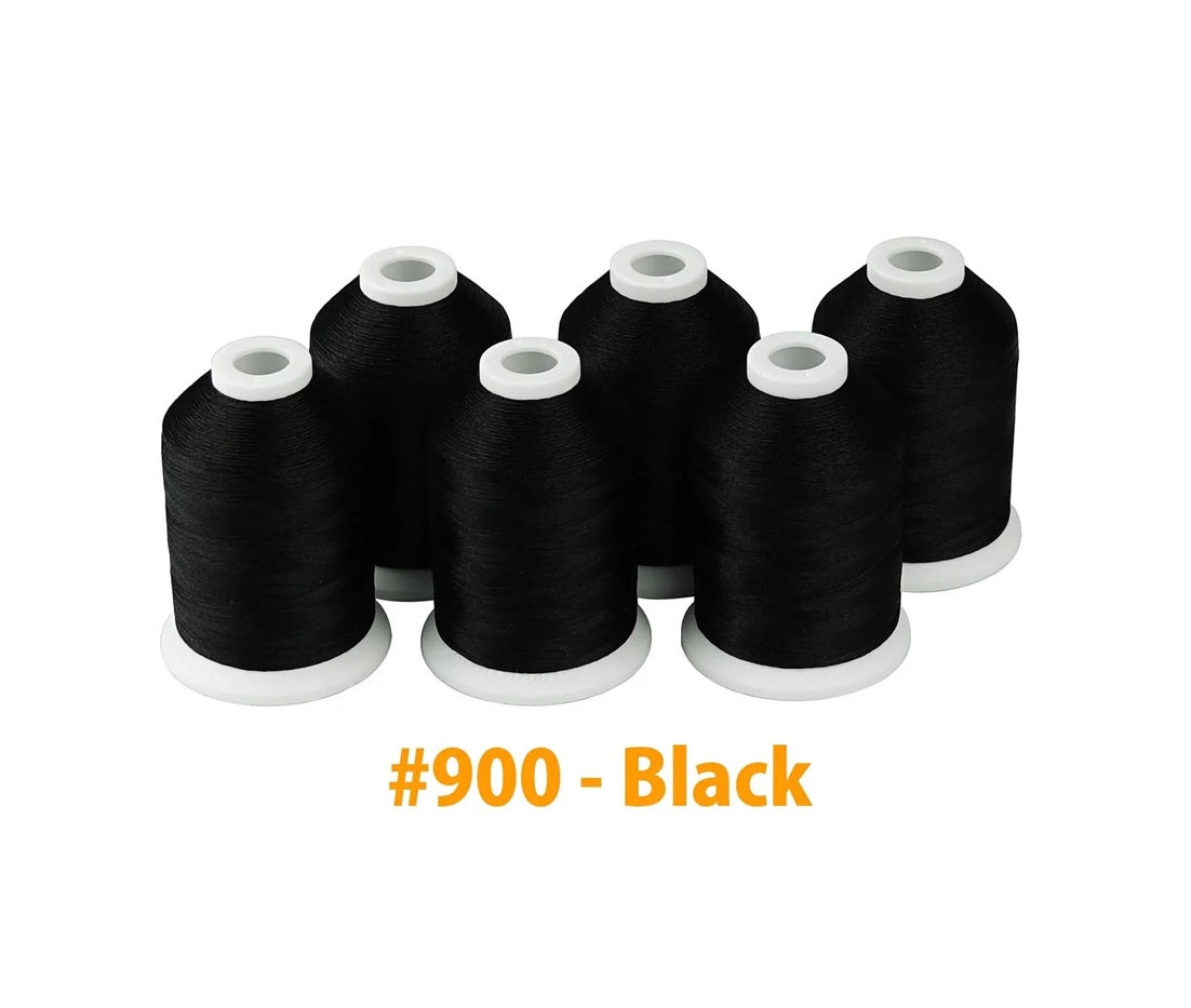 Set Ață De Brodat 6 Bobine, Culoare Negru