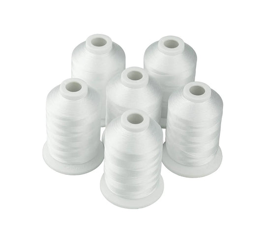 Set Ață De Brodat 6 Bobine - 1000 m, Culoare Alb