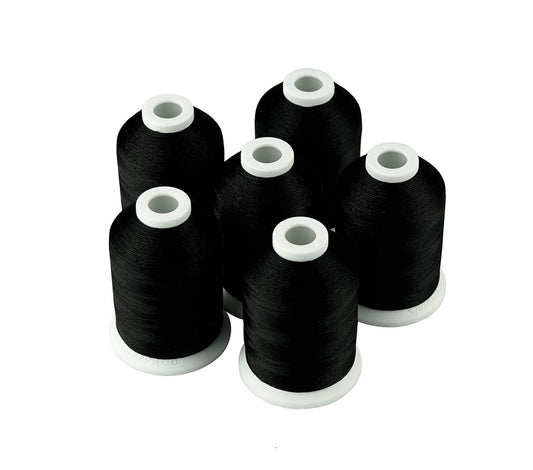 Set Ață De Brodat 6 Bobine, Culoare Negru