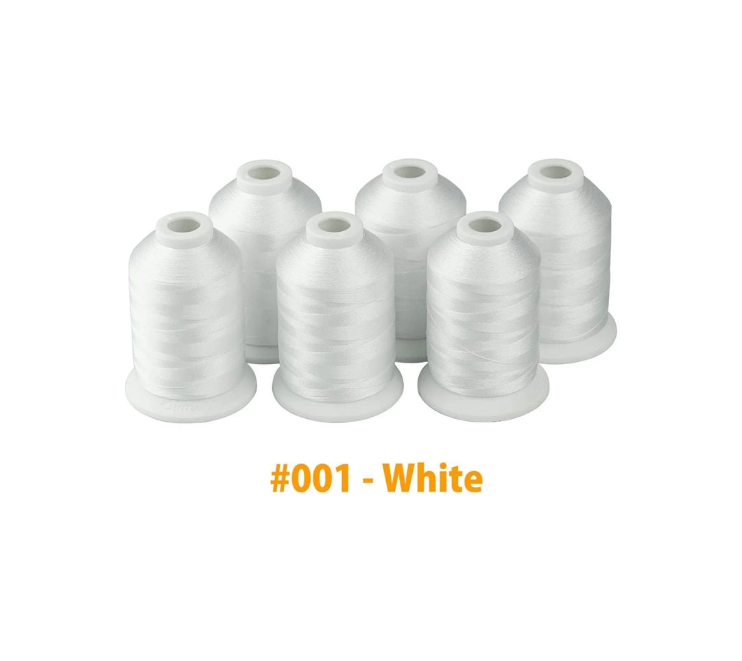 Set Ață De Brodat 6 Bobine - 1000 m, Culoare Alb