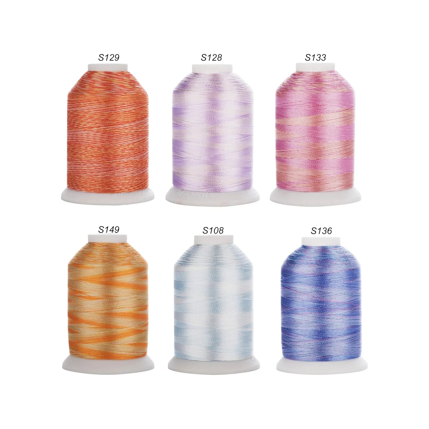 Set Ață De Brodat 6 Bobine - 1000 m, Culori Variegated