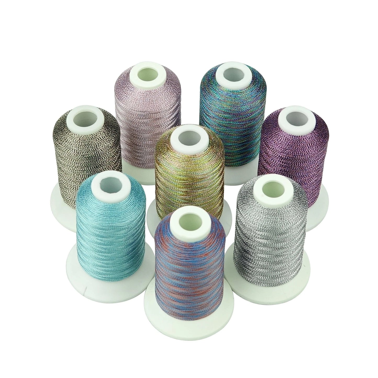 Set Ață De Brodat 8 Bobine - 500 m, Culori Metalice