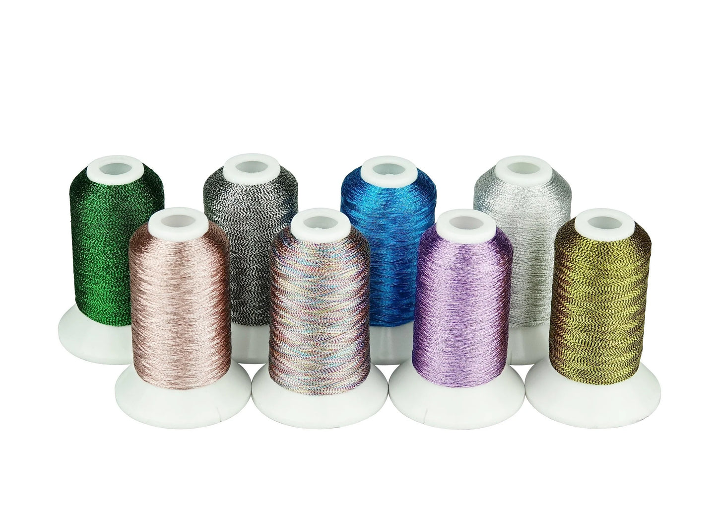Set Ață De Brodat 8 Bobine - 500 m, Culori Metalice