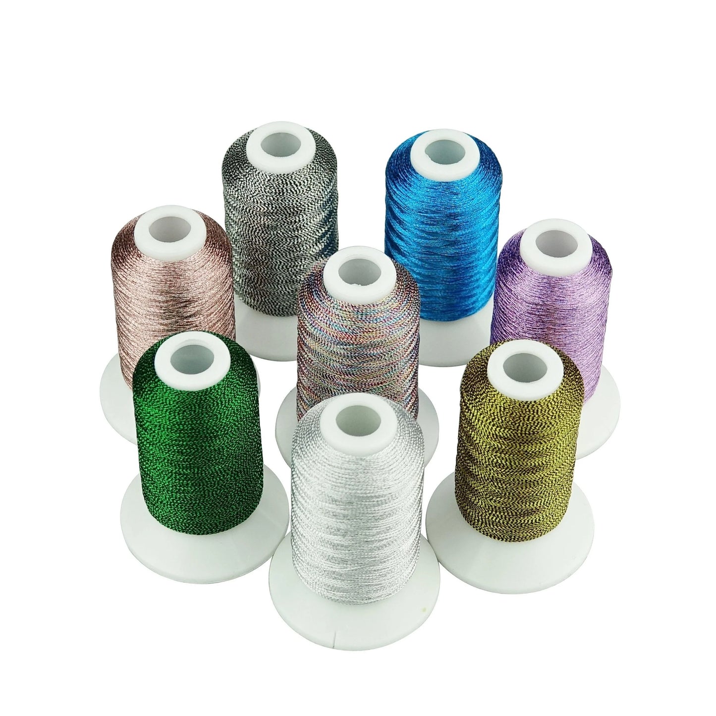 Set Ață De Brodat 8 Bobine - 500 m, Culori Metalice