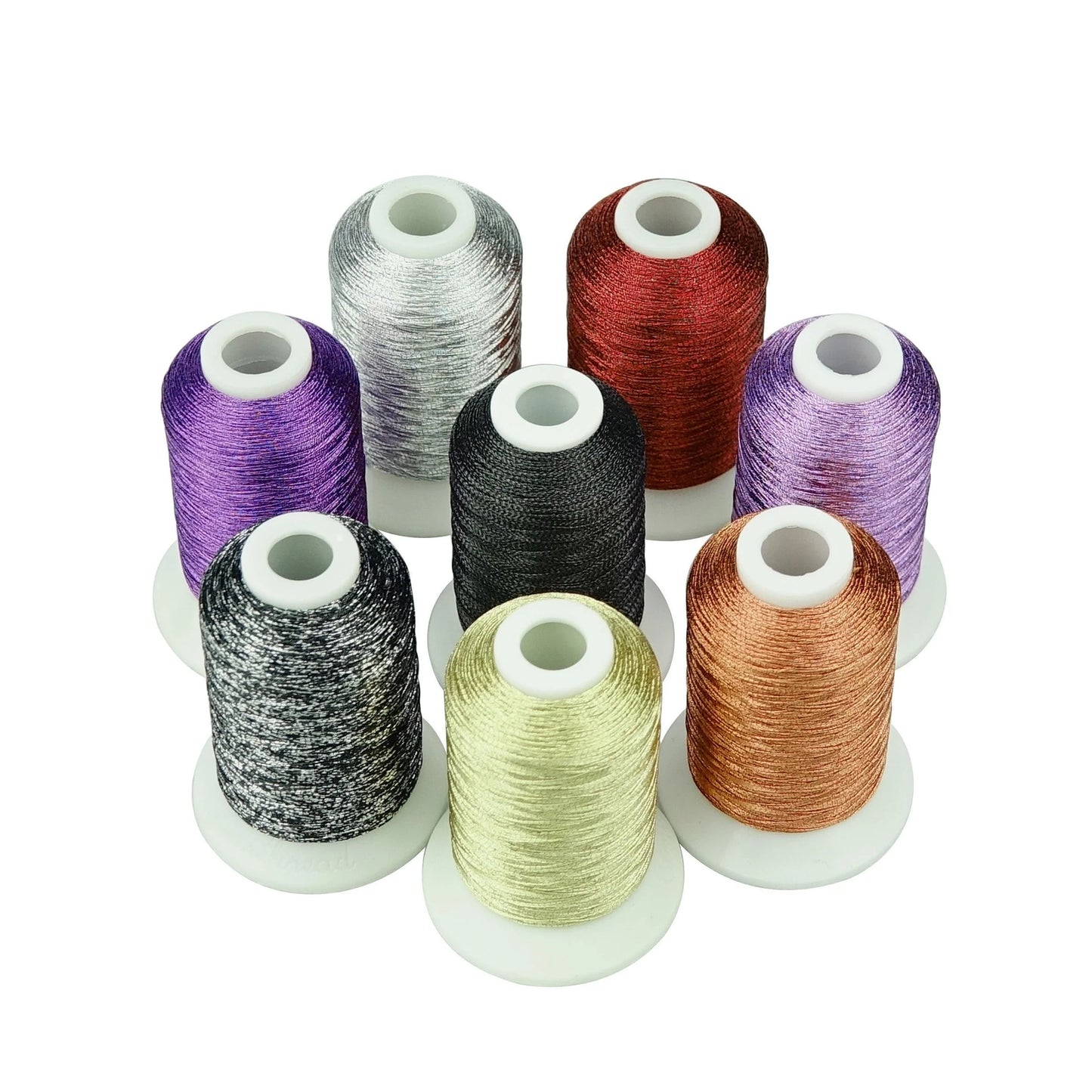 Set Ață De Brodat 8 Bobine - 500 m, Culori Metalice
