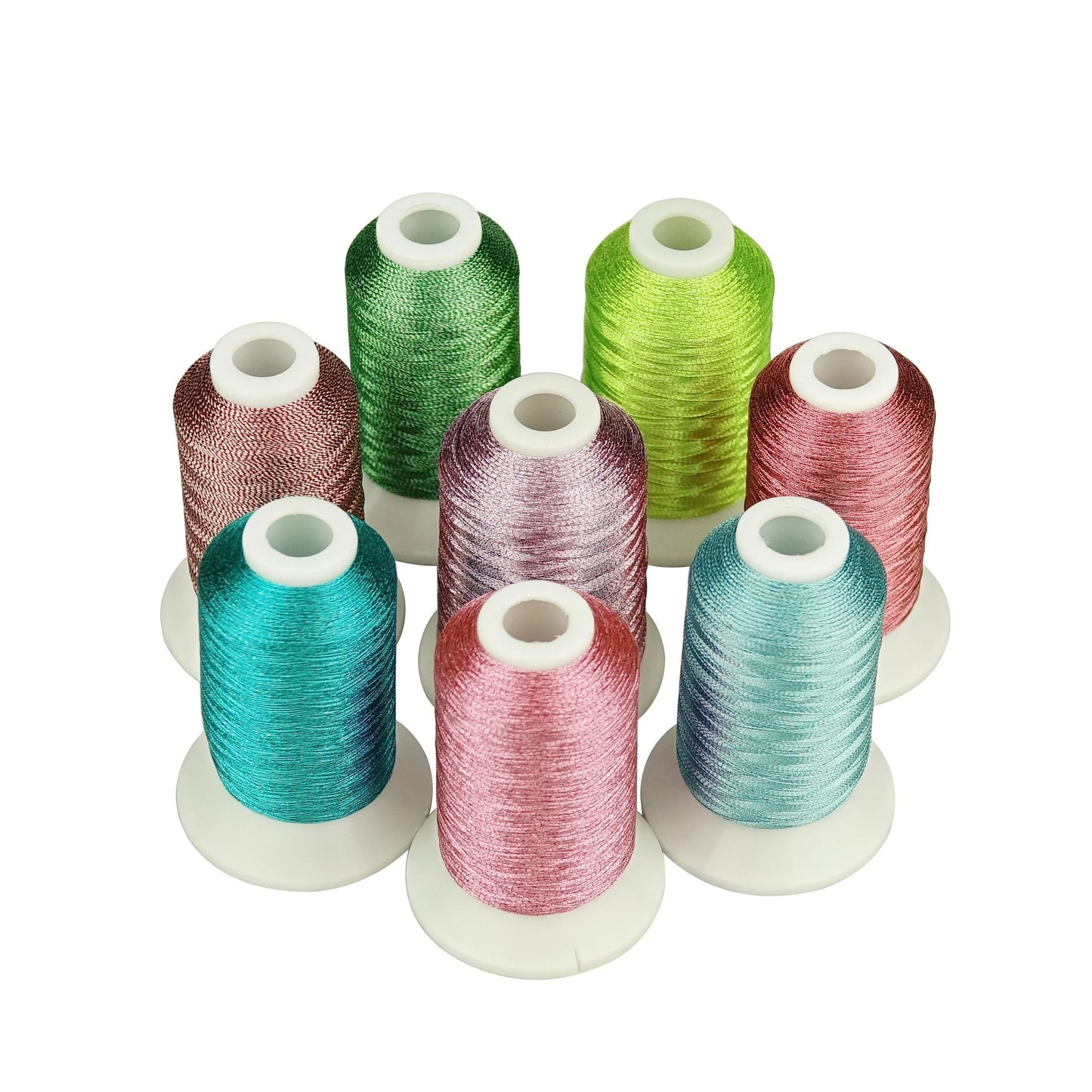Set Ață De Brodat 8 Bobine - 500 m, Culori Metalice