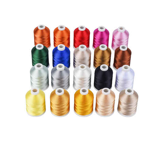 Set Ață De Brodat 20 Bobine - 1000 m, 40WT, Rayon Vascoza, Multicolor