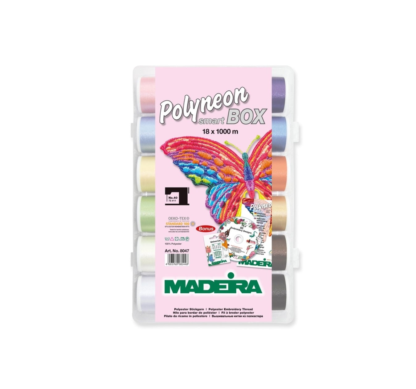 Smartbox 18 Bobine Ata De Brodat Polyneon No.40 Madeira 8047