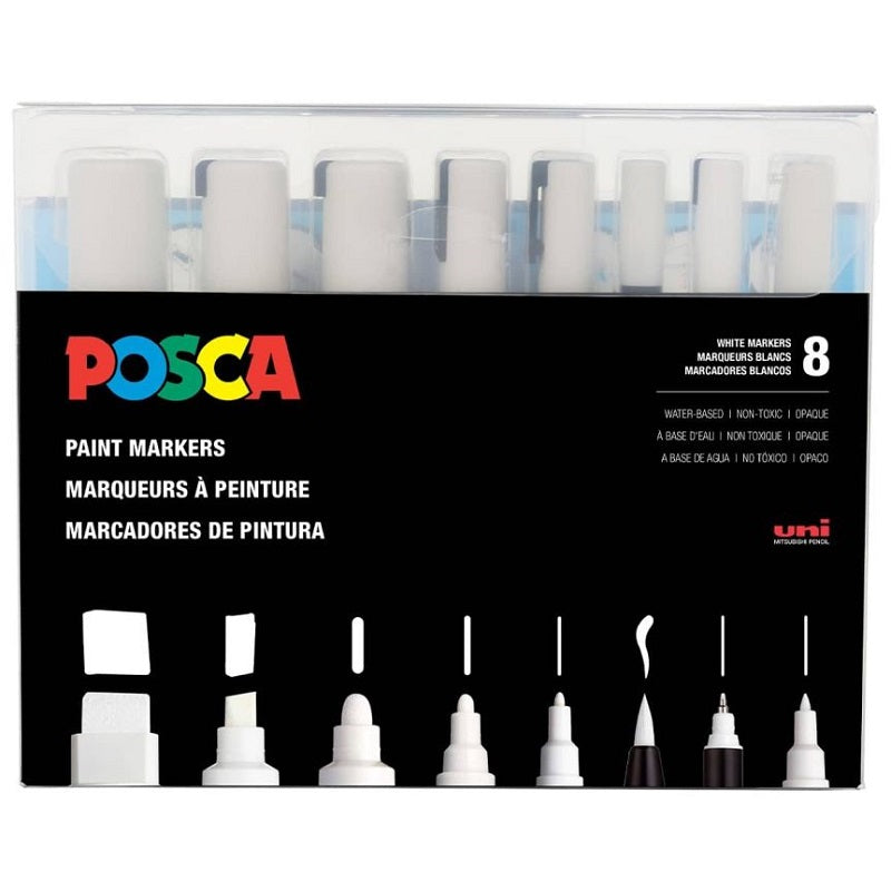 Posca Paint Marker Set 8 Marker All White