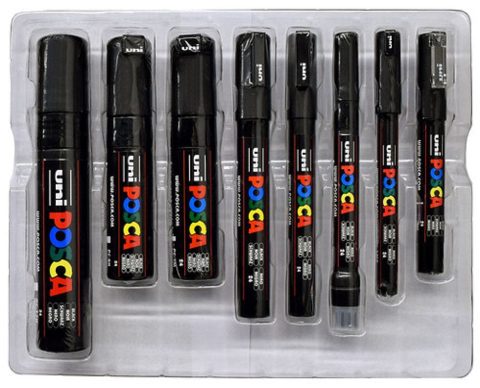 Posca Paint Marker Set 8 Marker All Black