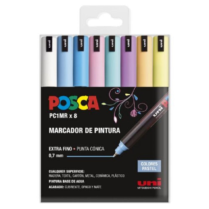 Posca Paint Marker 8 Culori PC-1MR Ultra Fine Pastel Set