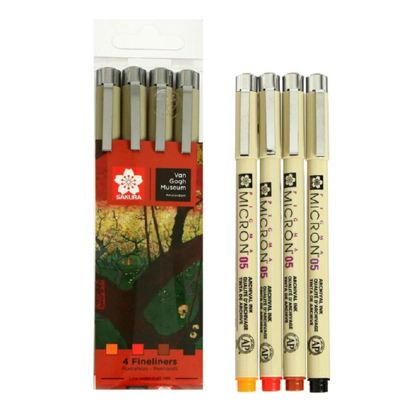 Sakura Set 4 Fineliners Sakura Pigma Micron Van Gogh