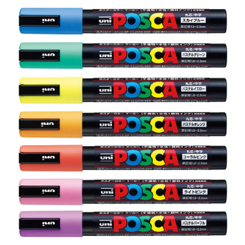 Posca Paint Marker 7 Culori PC-3M Pastel Set