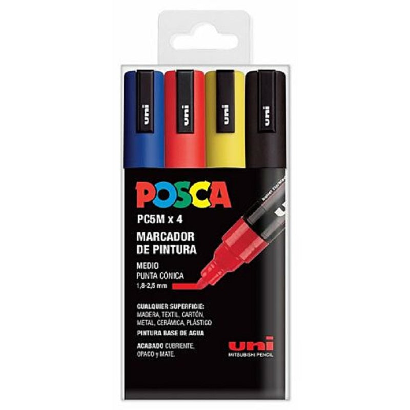 Posca Paint Marker 4 Culori PC-5M Basic Set