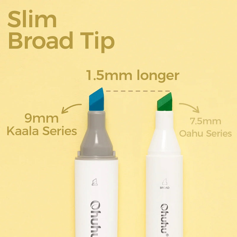 Ohuhu Kaala Series Set 24 Markere, Baza Alcool, Dual Tips Slim Broad&Fine, Skin Tones Y30-80402-36