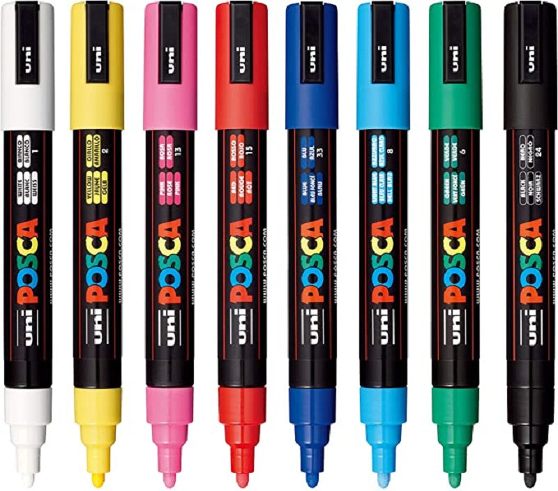 Posca Paint Marker 8 Culori PC-5M Basic Set