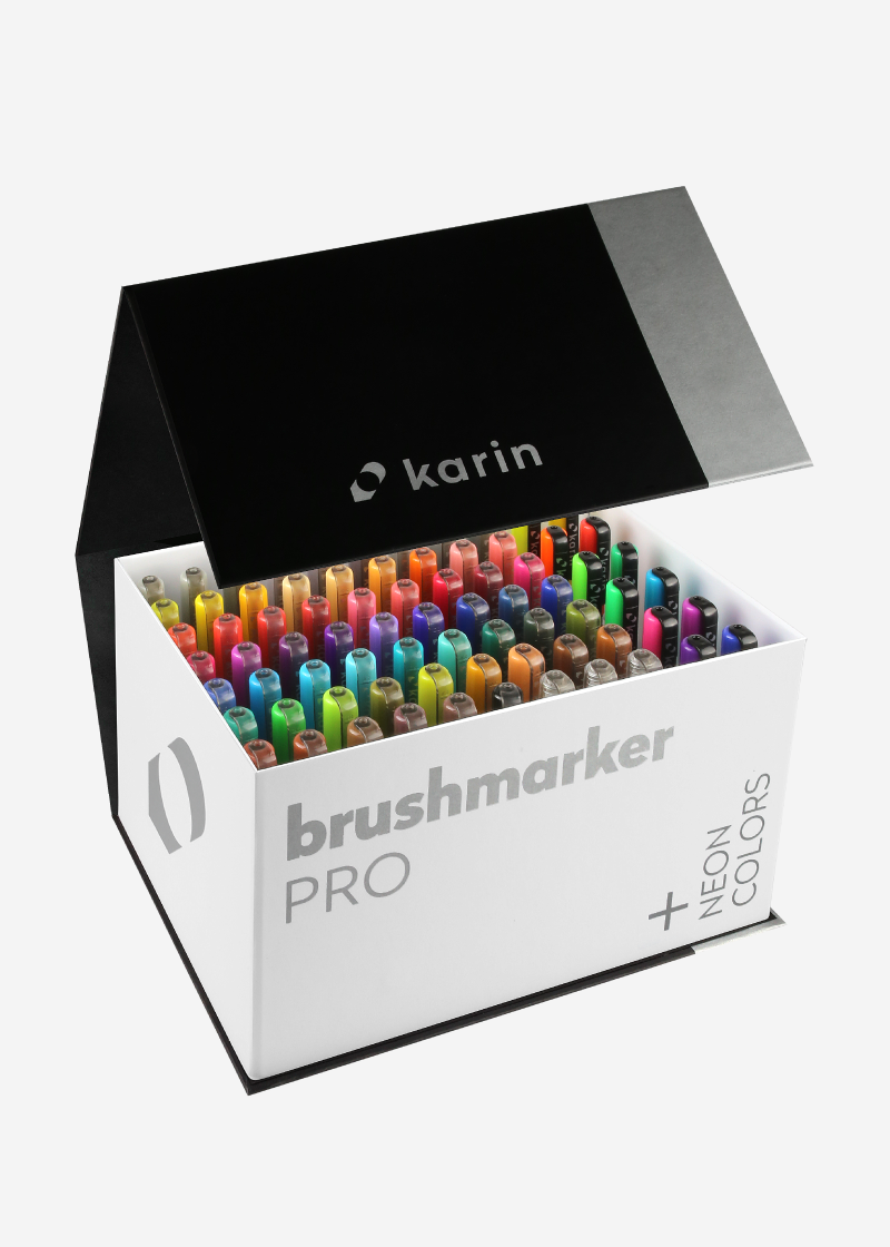 Karin Set 72 Brushmarkere Pro+3 Blendere Mega Box Plus Multicolor