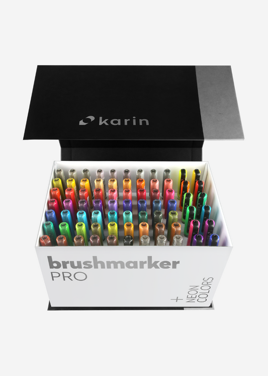 Karin Set 72 Brushmarkere Pro+3 Blendere Mega Box Plus Multicolor