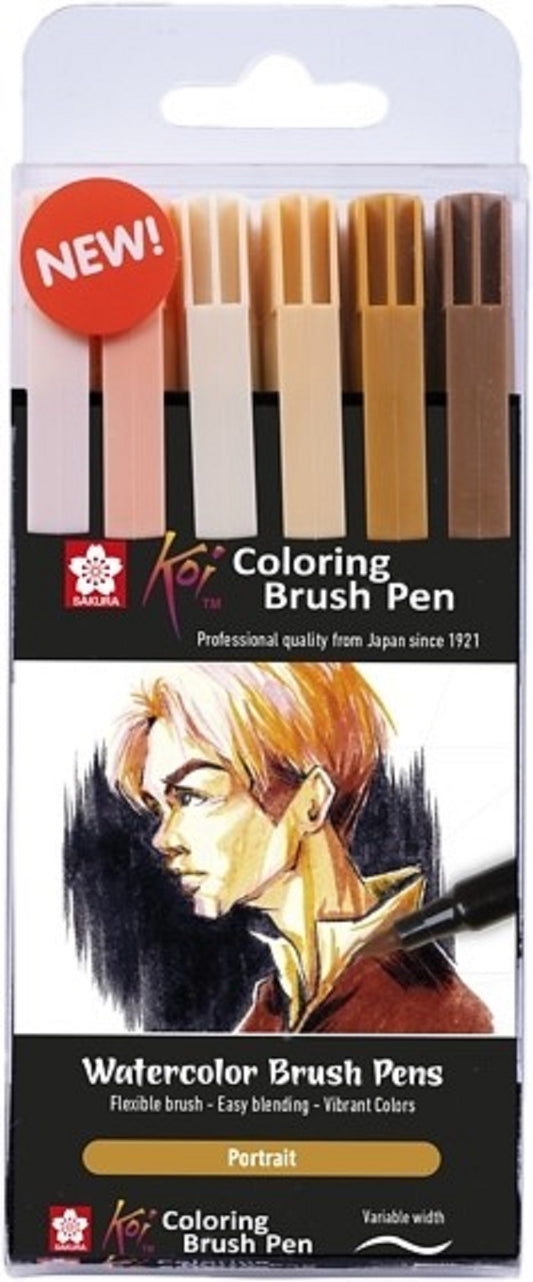 Sakura Set 6 Markere Sakura Koi Color Brush, Portrait Colours