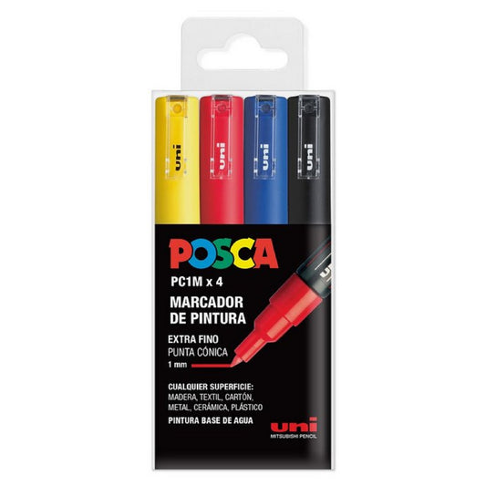 Posca Paint Marker 4 Culori PC-1M Extra Fine Basic Set