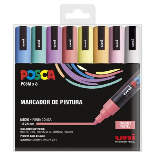 Posca Paint Marker 8 Culori PC-5M Pastel Set