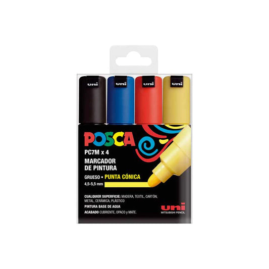 Posca Paint Marker 4 Culori PC-7M Basic Set