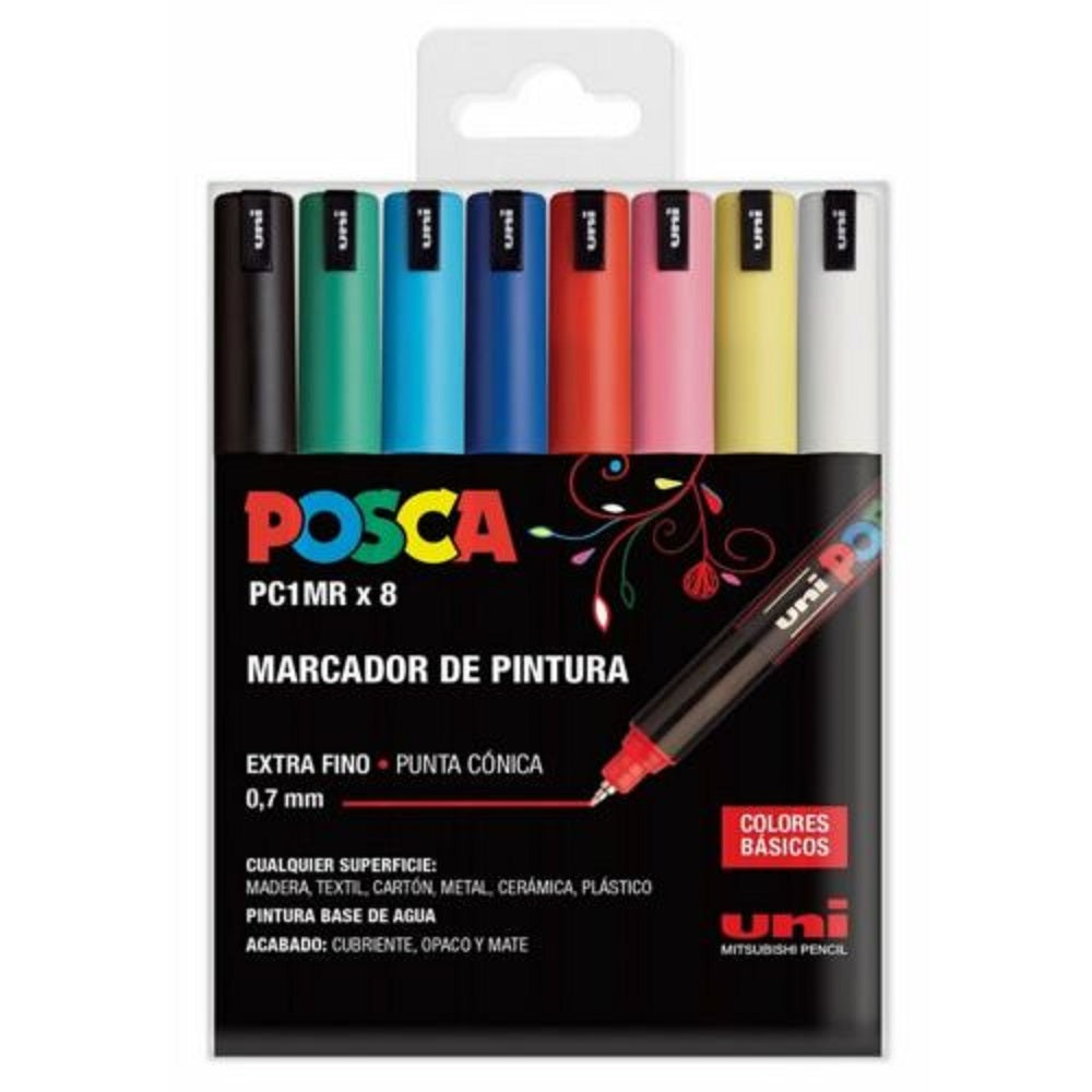 Posca Paint Marker 8 Culori PC-1MR Ultra Fine Basic Set