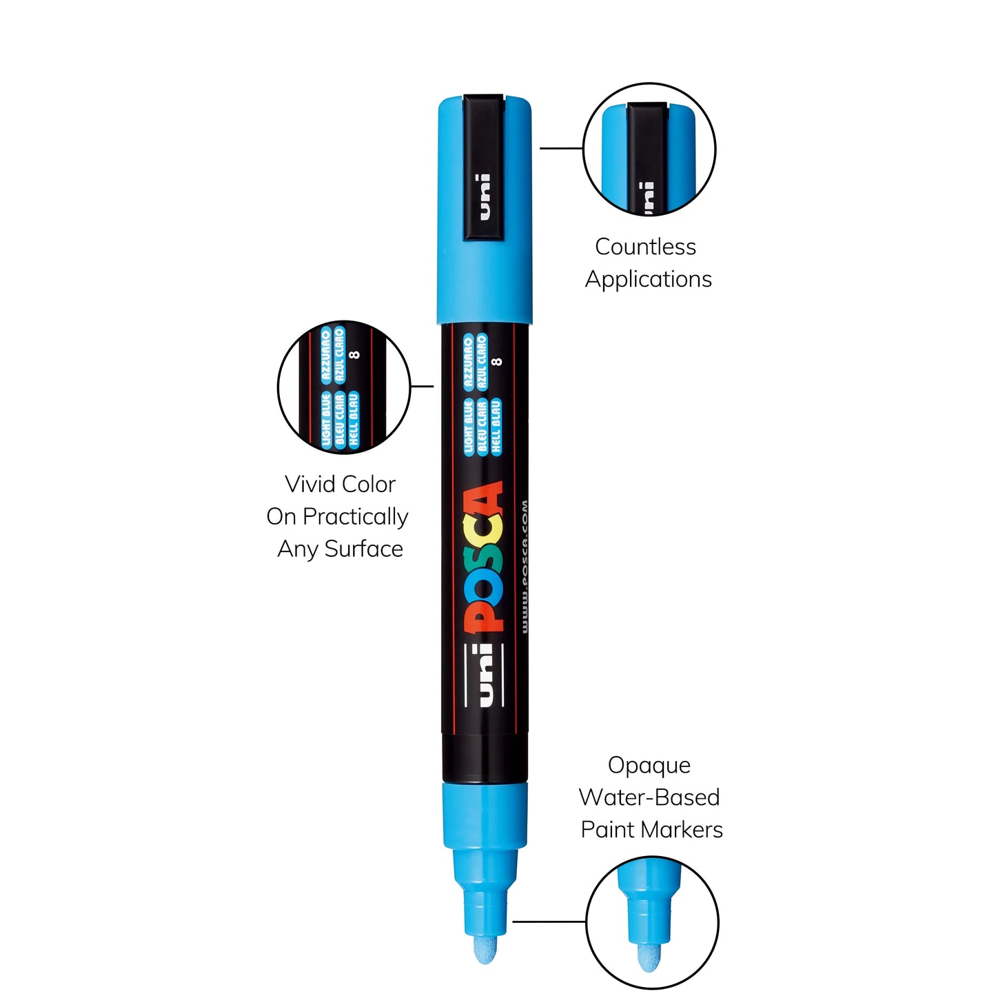 Posca Paint Marker 8 Culori PC-5M Basic Set