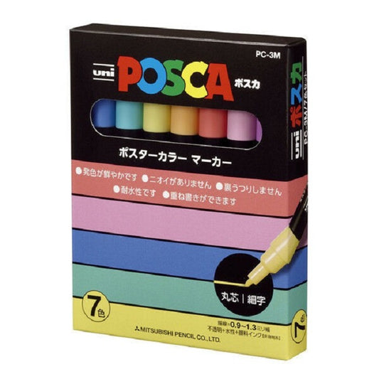 Posca Paint Marker 7 Culori PC-3M Pastel Set